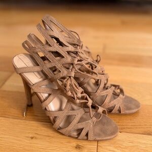 Aldo Suede Caged Heels | Size 6.5